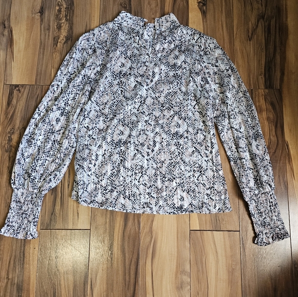 Aqua Animal Snake Print Blouse XS - Picture 6 of 7